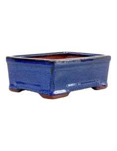 Rechteckiger Bonsai-Topf 17,5*13,5*7 cm Blau - Yixing 2