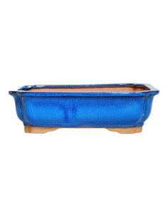 Vaso de Bonsai rechteckig 15,5*11,5*5 cm Blau - Yixing
