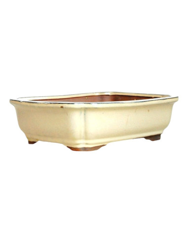 Vaso de Bonsai Rectangular 15,5*11,5*5 cm Creme - Yixing