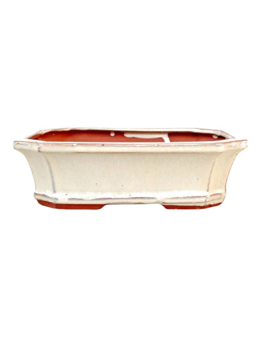 Pot de Bonsai Rectangulaire 18,5*14,5*7 cm Crème - Yixing