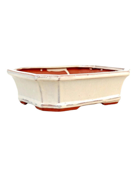 Pot de Bonsai Rectangulaire 18,5*14,5*7 cm Crème - Yixing