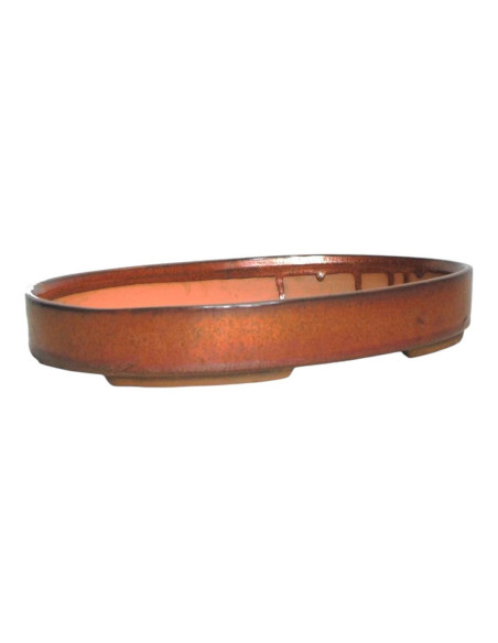 Vaso de Bonsai Oval 40*28*5,3 cm Castanho Oxido - Yixing