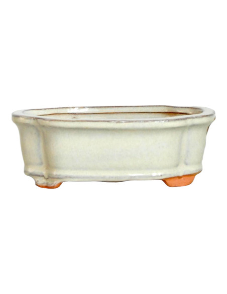 Maceta de Bonsái Rectangular 15,5*12,5 cm Crema - Yixing