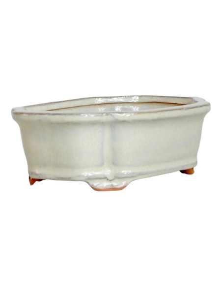 Maceta de Bonsái Rectangular 15,5*12,5 cm Crema - Yixing