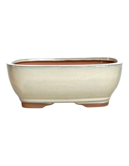 Maceta de Bonsái Rectangular 18*13,5*6,5 cm Crema - Yixing