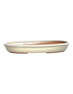 Ovaler Bonsai-Topf 48,5*37,5*7 cm Creme - Yixing