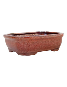 Vaso per Bonsai Rettangolare 35*26,5*9 cm Marrone Ossido - Yixing 2