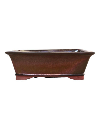 Vaso di Bonsai Rettangolare 37,5*29*11,5 cm Marrone Ossido - Yixing