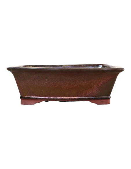 Vaso di Bonsai Rettangolare 37,5*29*11,5 cm Marrone Ossido - Yixing