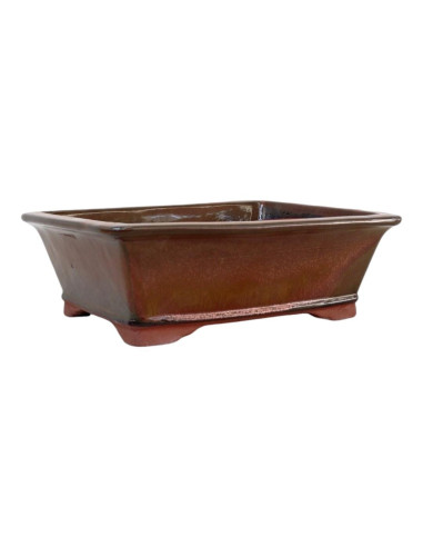 Vaso di Bonsai Rettangolare 37,5*29*11,5 cm Marrone Ossido - Yixing