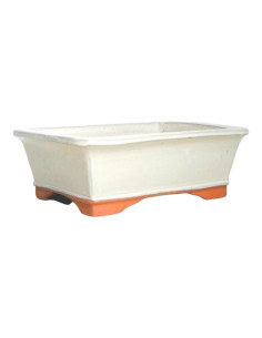 Rechteckiger Bonsai-Topf 16*13*7 cm Creme - Yixing 2