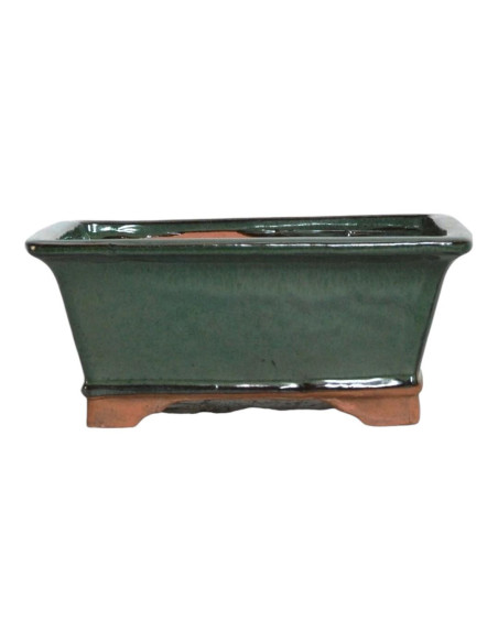 Rectangular Bonsai Pot 16*13*7 cm Green - Yixing