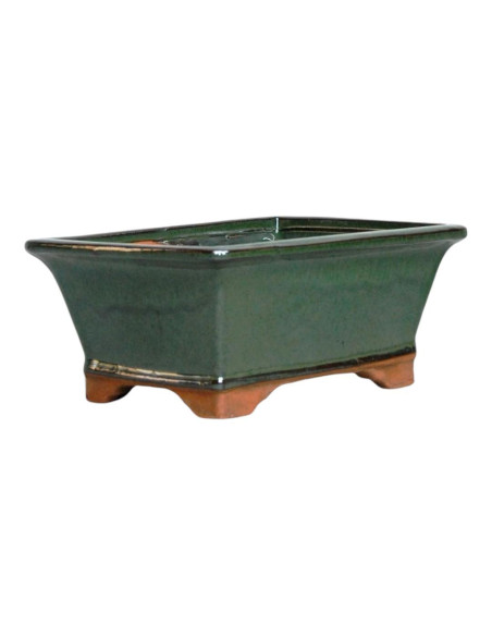 Rectangular Bonsai Pot 16*13*7 cm Green - Yixing