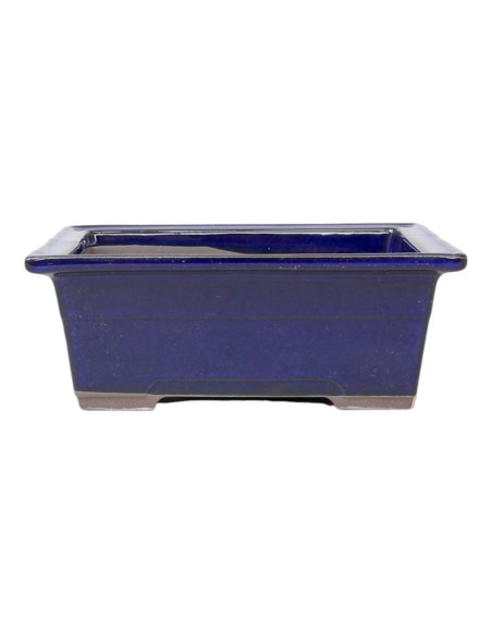 Rectangular Bonsai Pot 21.5*17.5*7.5 cm Blue - Japan