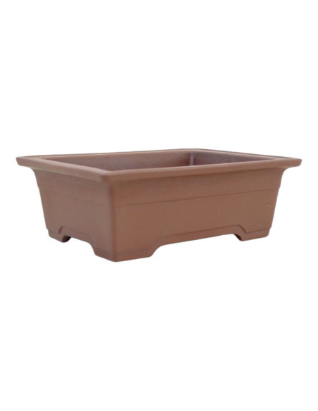 Rechteckiger Bonsai-Kasten 21,5*17,5*7,5 cm ohne Glasur - Japan