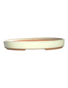 Oval Bonsai Pot 34*24*4.6 cm Cream - Yixing