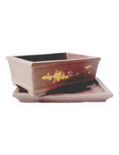 Pot de Bonsai Rectangulaire + Assiette 25,5*18*8 cm Sans Émail - Yixing 2