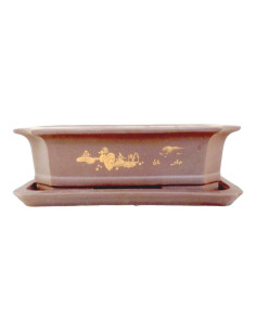 Vaso di Bonsai Rettangolare + Prato 35*25,5*11 cm Senza Esmalte - Yixing