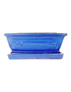 Vaso di Bonsai Rettangolare + Prato 20*16,5*6,5 cm Blu - Yixing