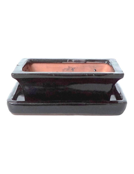 Pot de Bonsai Rectangular + Saucer 28*20,5*8,5 cm Black - Yixing