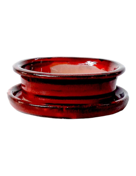 Pot de Bonsai Oval + Saucer 30.5*25*9 cm Red - Yixing