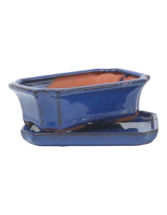 Rechteckiger Bonsai-Topf + Unterteller 30,5*23*10,5 cm Blau - Yixing 2