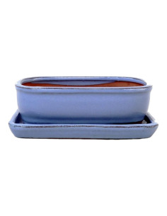 Vaso di Bonsai Rettangolare + Piatto 15,5*11*5,5 cm Grigio o Viola - Yixing