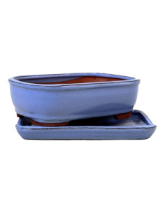 Vaso di Bonsai Rettangolare + Piatto 15,5*11*5,5 cm Grigio o Viola - Yixing 2