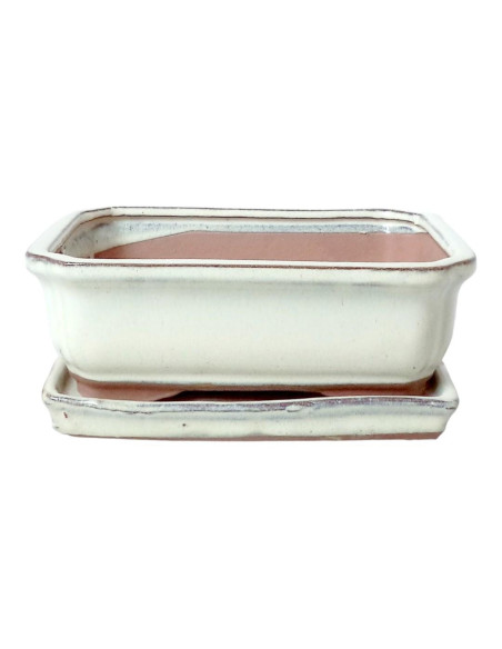 Rectangular Bonsai Pot + Duck 31*25*8 cm Cream - Yixing