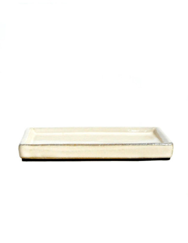 Plat Crème rectangulaire 16*12*1,5 cm | Luso Bonsai