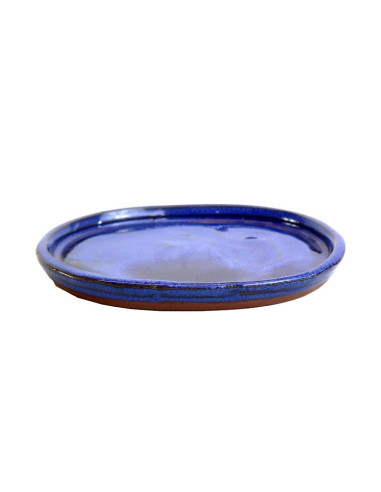 Assiette en céramique ovale 21*17*2 cm bleue
