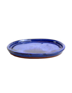 Assiette en céramique ovale 26*21*2 cm bleu