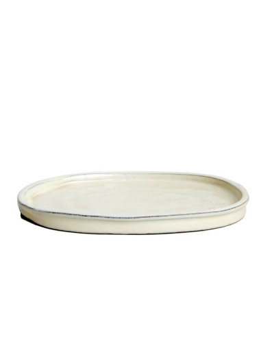 Piatto in ceramica ovale 31*24*2,5 cm crema