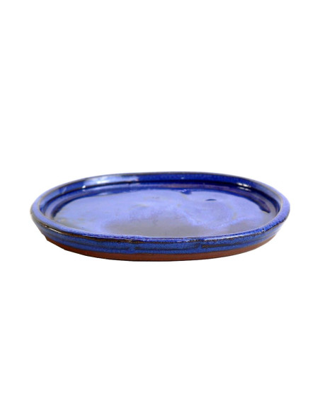 Assiette en céramique ovale 34*26*3 cm bleue
