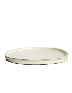 Prato Cerâmico Oval 34*26*3 cm Creme