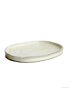 Prato Cerâmico Oval 34*26*3 cm Creme 2