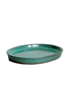 Plato Cerámico Ovalado 34*26*3 cm Verde 2
