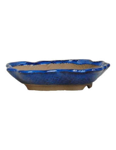 Bonsai Forest Pot 19.5*15*3.5 cm Blue - Japan