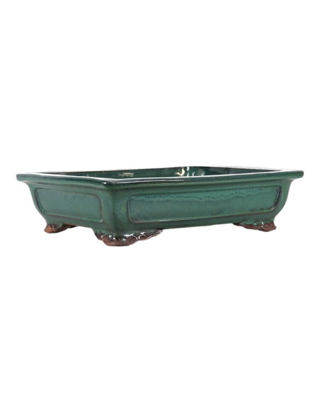 Maceta de Bonsái Rectangular 38*30*9,5 cm Verde - Yixing