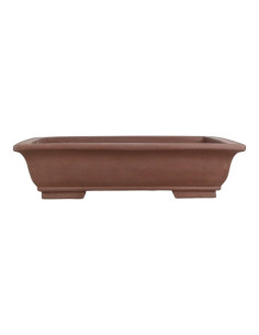 Vaso de Bonsai Rechteckig Iriya 35*25*9 cm Ohne Glasur - Dunkel