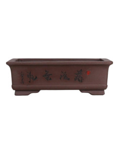 Vaso da Bonsai Rettangolare con Disegni 28*18*9 cm Senza Smalto - Yixing