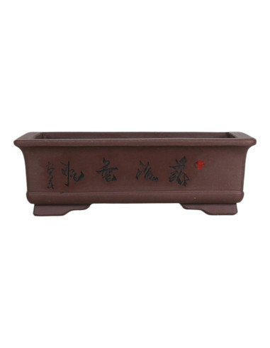 Vaso da Bonsai Rettangolare con Disegni 28*18*9 cm Senza Smalto - Yixing