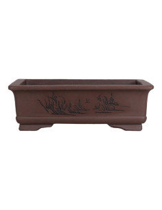Vaso di Bonsai Rettangolare c/Decorazioni 28*18*9 cm Senza Smalto - Yixing 2