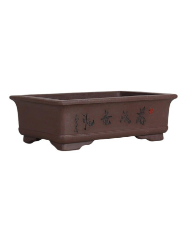 Vaso da Bonsai Rettangolare con Disegni 28*18*9 cm Senza Smalto - Yixing