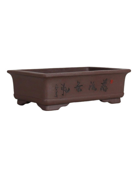 Vaso da Bonsai Rettangolare con Disegni 28*18*9 cm Senza Smalto - Yixing