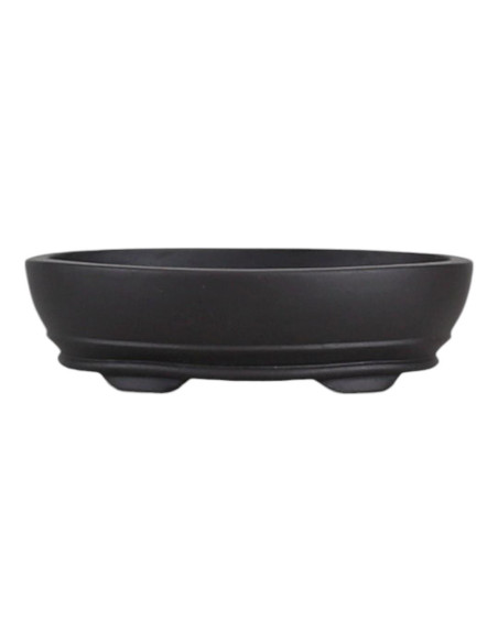 Vase de Bonsai ovale 19,5*13,5*5,5 cm avec dessins sans Émaillé - Yixing
