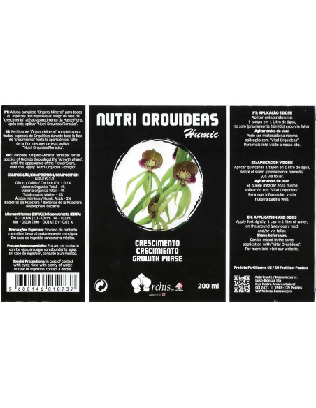 Nutri Orquídeas Humic Crescimento - Adubo - 200 ml