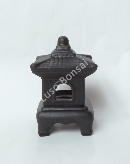 Lanterna Cerâmica Mini Black - 16x11x11cm