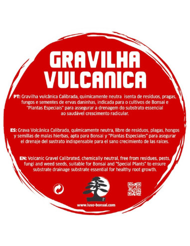 Grava Volcánica 3 a 6 mm XL - Sustrato de Bonsai - 7,5 Lt