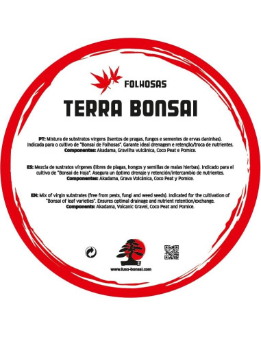 Terra Bonsai Folhosas - Substrato - 1,5 Lt